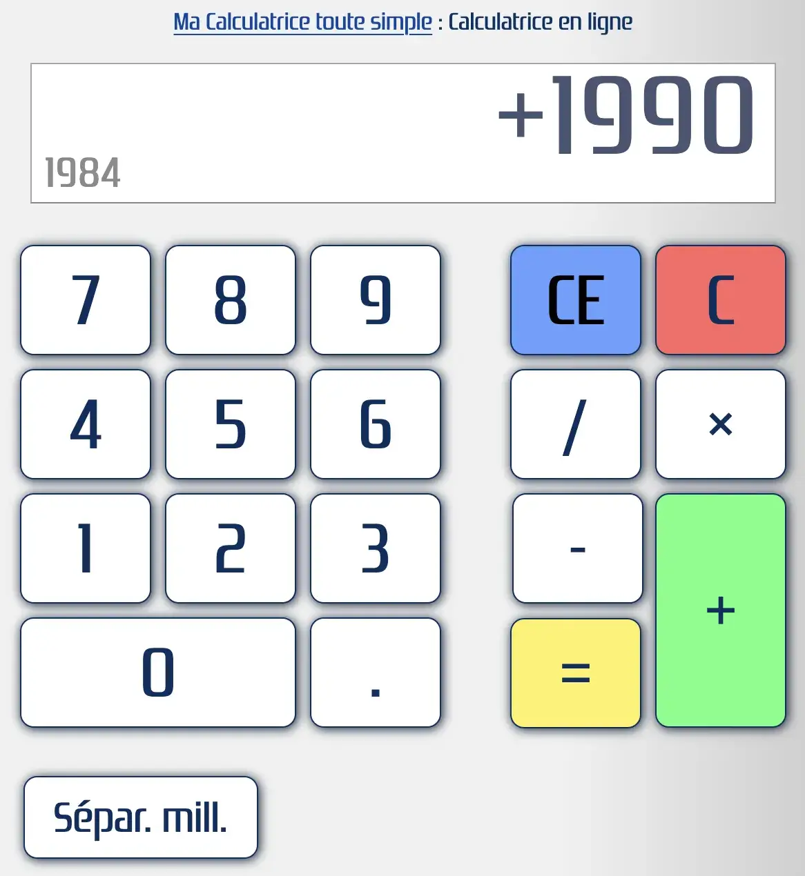 Calculatrice en ligne et gratuite