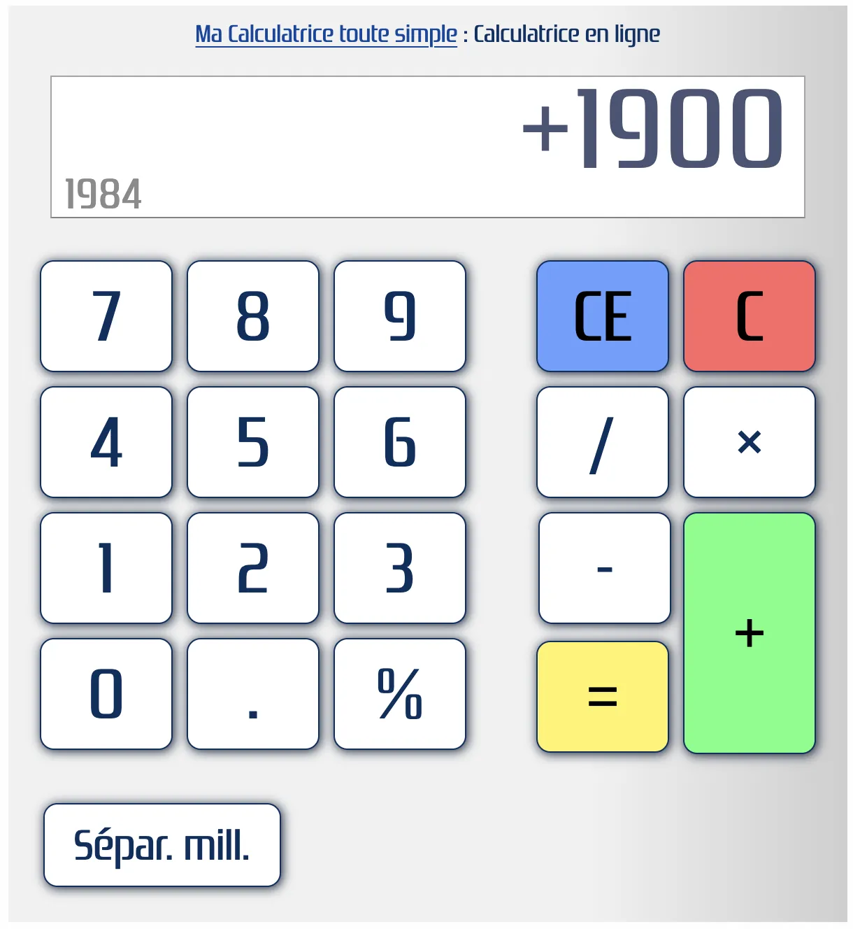 Calculatrice en ligne et gratuite